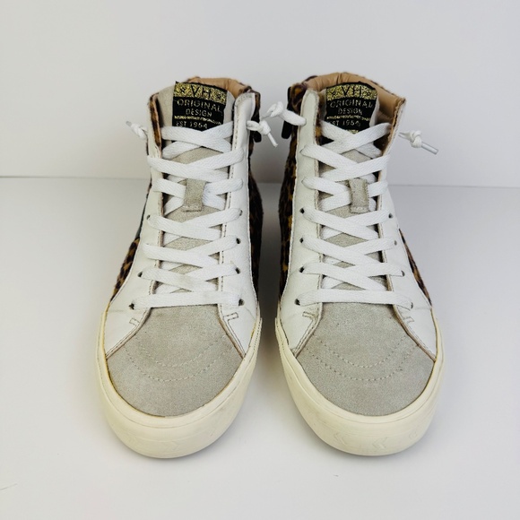 Vintage Havana Daniella Crazy Leopard High Top Sneakers Side Zip Womens Size 8.5 - Picture 5 of 11